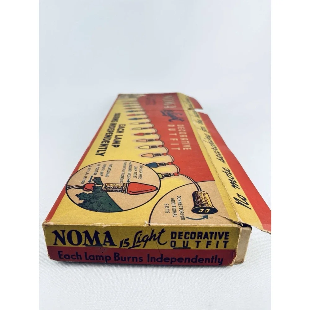 Vintage 1940s Noma Christmas Light Sets  Lamps 15 Light Strings Works  #3415